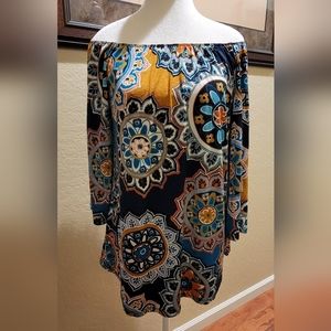 % Paisley Grace Off Shoulder Top - Size L